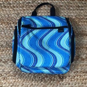 L.L. Bean Vibrant Blue Wave Cosmetic Case